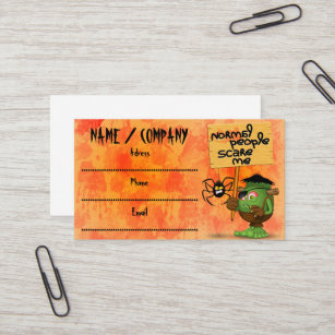 'Normal People Scare Me' Frankenstein Character Business Card