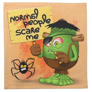 'Normal People Scare Me' Frankenstein Character Cloth Napkin