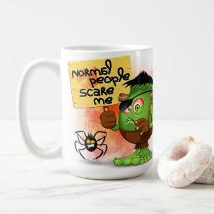 'Normal People Scare Me' Frankenstein Character Coffee Mug