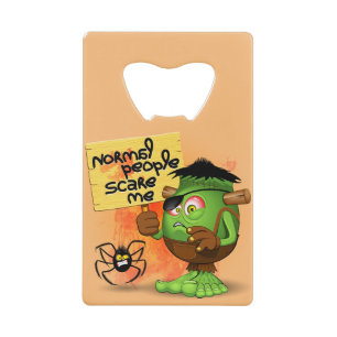 'Normal People Scare Me' Frankenstein Character Credit Card Bottle Opener
