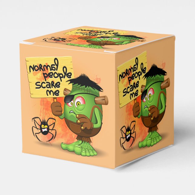 'Normal People Scare Me' Frankenstein Character Favor Boxes (Front Side)