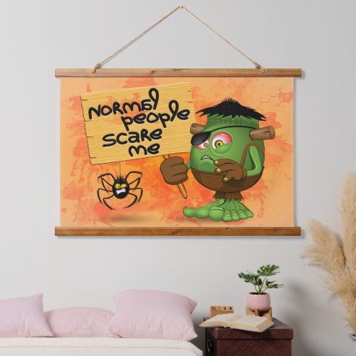 Normal People Scare Me Frankenstein Character Hanging Tapestry