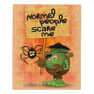 'Normal People Scare Me' Frankenstein Character Jigsaw Puzzle