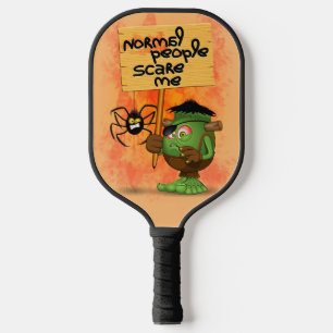 'Normal People Scare Me' Frankenstein Character Pickleball Paddle