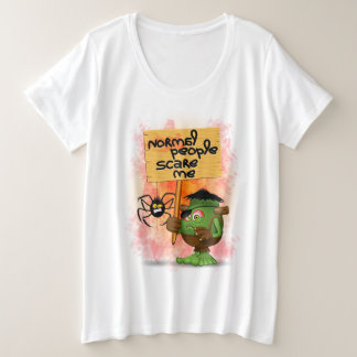 'Normal People Scare Me' Frankenstein Character Plus Size T-Shirt