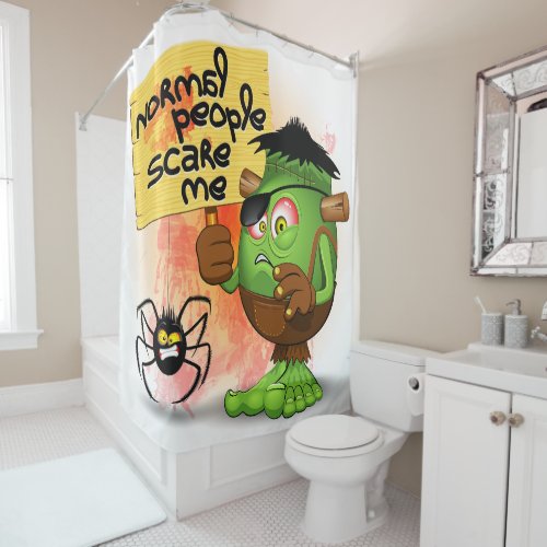 Normal People Scare Me Frankenstein Character Shower Curtain