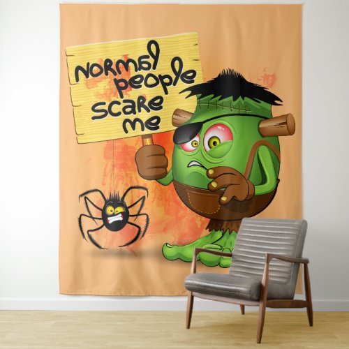 Normal People Scare Me Frankenstein Character Tapestry