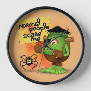 'Normal People Scare Me' Humorous Frankenstein Clock