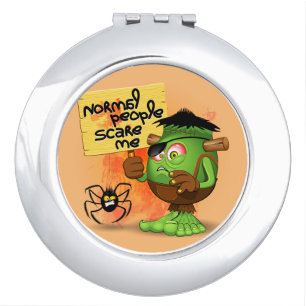 'Normal People Scare Me' Humorous Frankenstein Compact Mirror