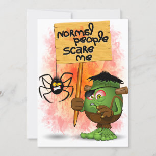 'Normal People Scare Me' Humorous Frankenstein Invitation