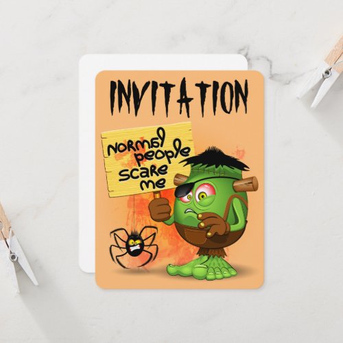 Normal People Scare Me Humorous Frankenstein Invitation