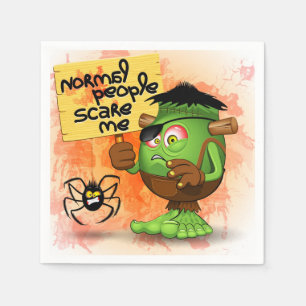 'Normal People Scare Me' Humorous Frankenstein Napkins