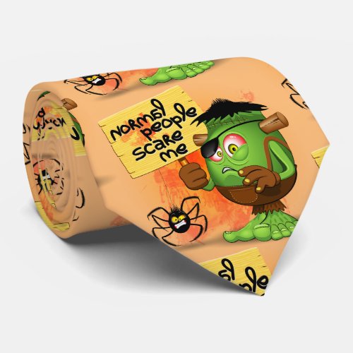 Normal People Scare Me Humorous Frankenstein Neck Tie