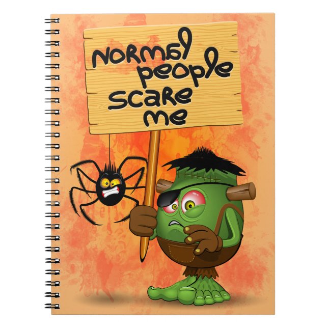 'Normal People Scare Me' Humorous Frankenstein Notebook (Front)