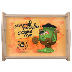 'Normal People Scare Me' Humorous Frankenstein Serving Tray