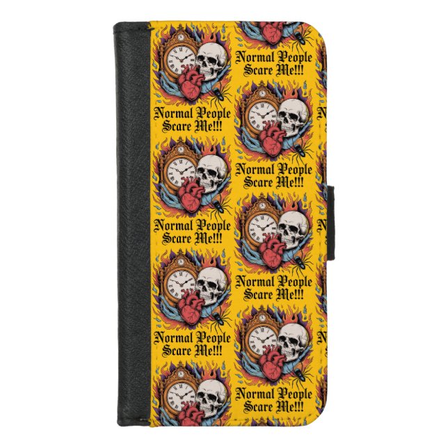 Normal People Scare Me iPhone Wallet Case (Front)