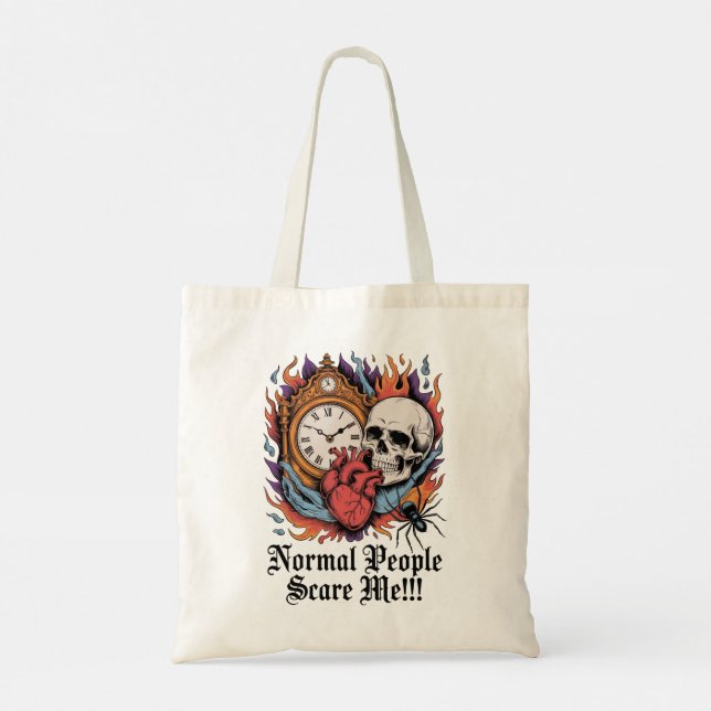 Normal People Scare Me Tote Bag (Back)