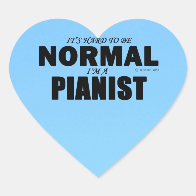 Normal Pianist Heart Sticker (Front)
