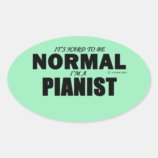 Normal Pianist Oval Sticker (Front)