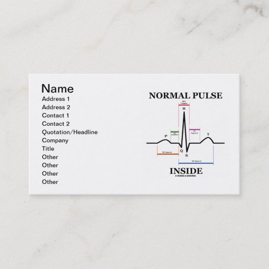 Normal Pulse Inside (ECG/EKG Electrocardiogram) Business Card