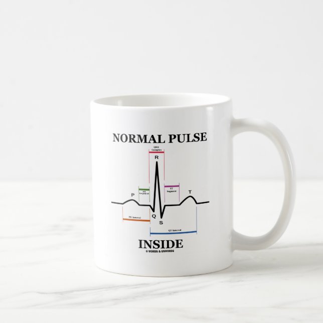 Normal Pulse Inside Heartbeat Electrocardiogram Coffee Mug (Right)