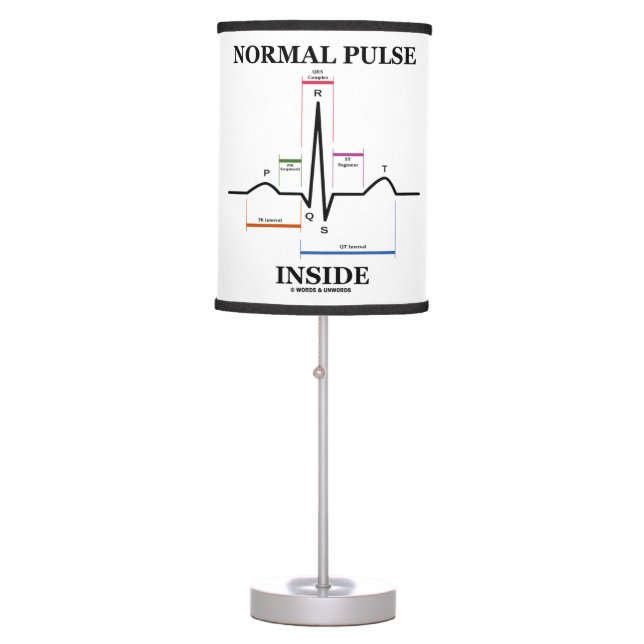 Normal Pulse Inside Heartbeat Electrocardiogram Table Lamp (Front)