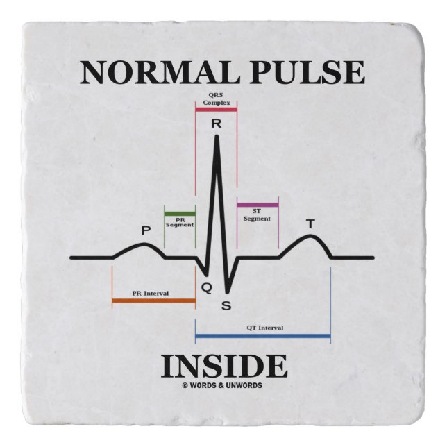 Normal Pulse Inside Heartbeat Electrocardiogram Trivet (Front)
