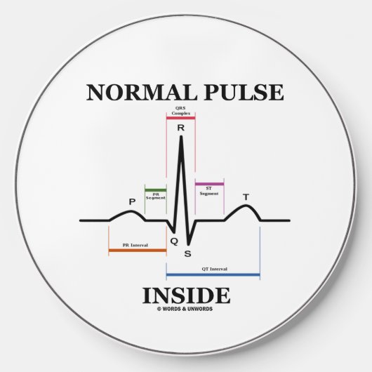 Normal Pulse Inside Heartbeat Electrocardiogram Wireless Charger (Front)