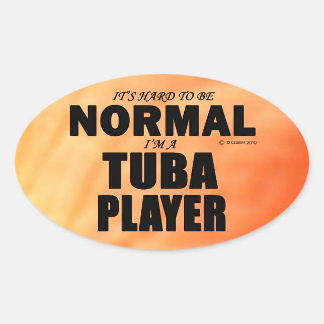 Normal Tuba Player Oval Sticker (Front)