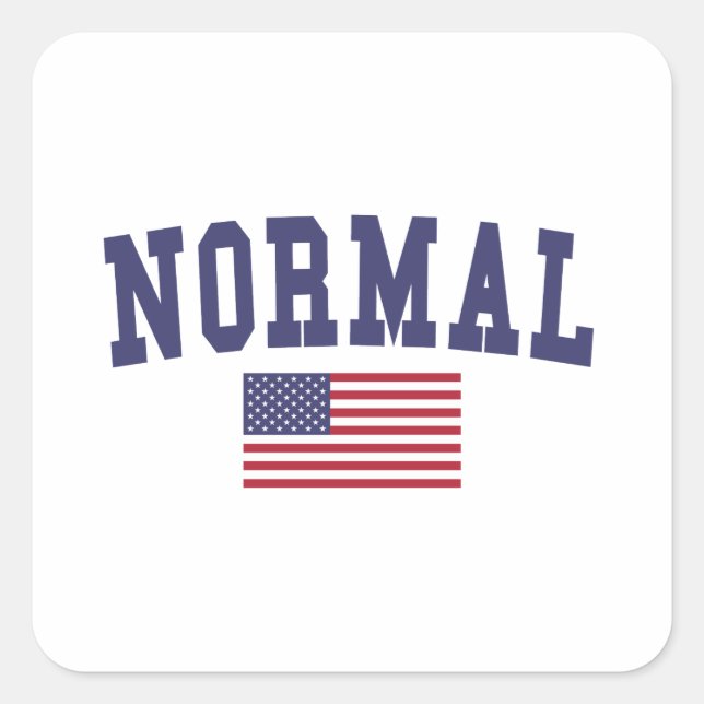 Normal US Flag Square Sticker (Front)