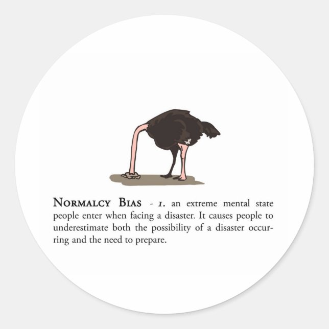 Normalcy Bias Classic Round Sticker (Front)