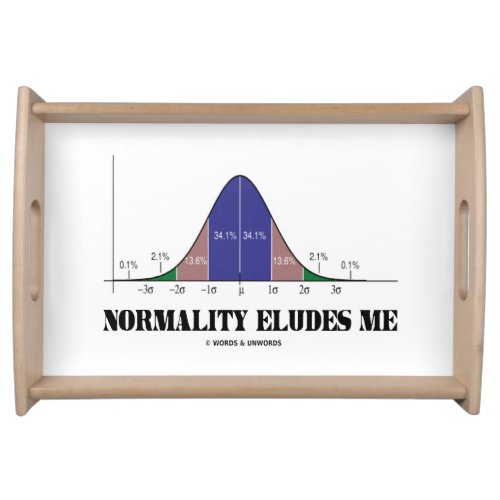 Normality Eludes Me Bell Curve Stats Geek Humor Serving Tray
