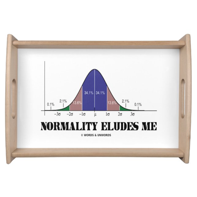 Normality Eludes Me Bell Curve Stats Geek Humor Serving Tray (Front)