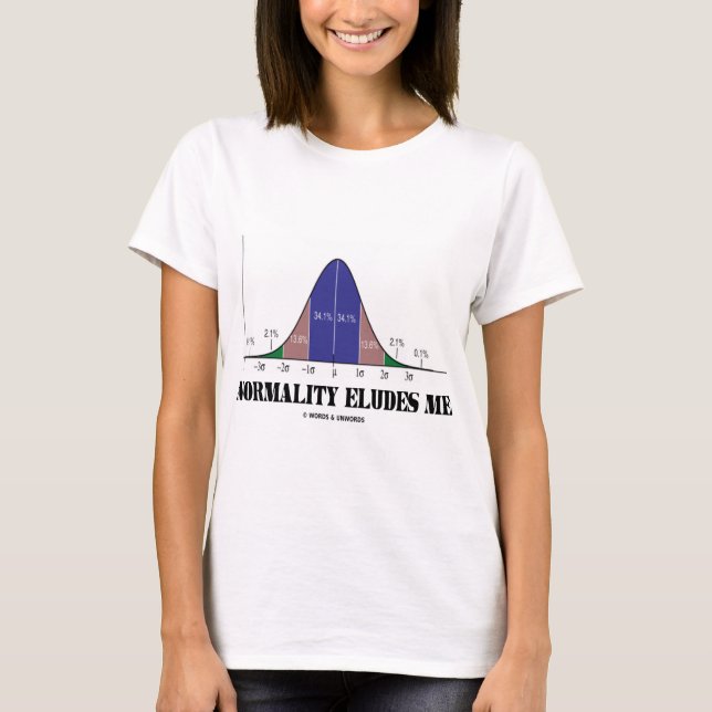 Normality Eludes Me (Statistics Humor) T-Shirt (Front)