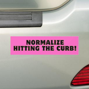 Normalize Hitting the Curb! Cute Y2K Vibes Funny Bumper Sticker