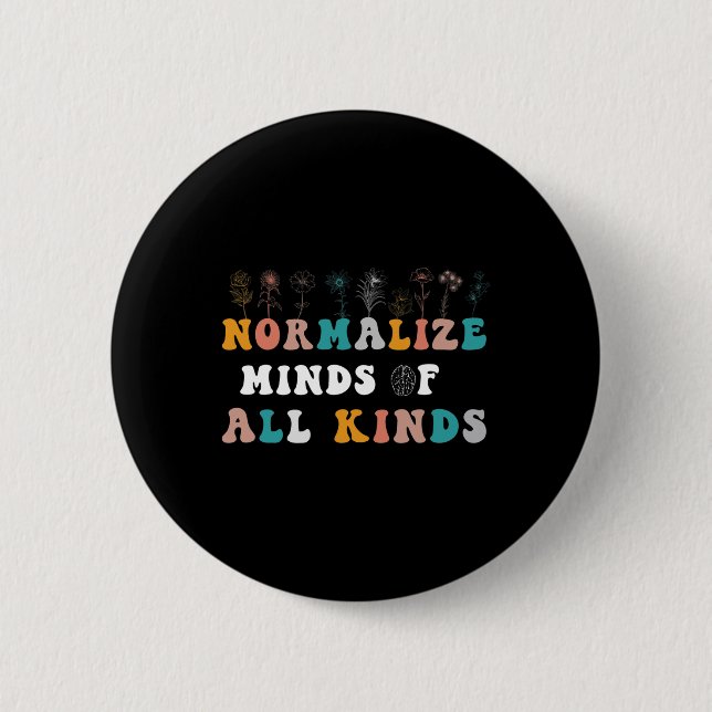 Normalize Minds Of All Kinds Autism Awareness  Button (Front)