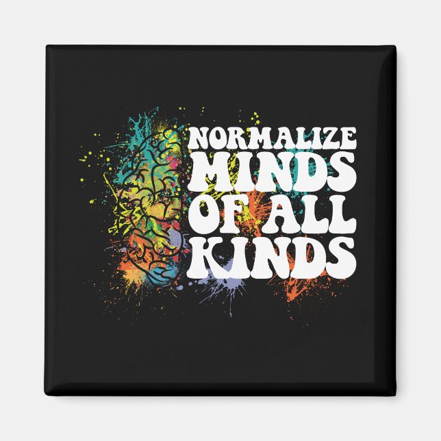 Normalize Minds of All Kinds Autism Awareness Magnet (Front)