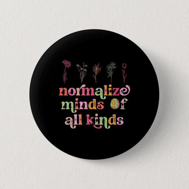 Normalize Minds Of All Kinds Autism Awareness Sped Button (Front)