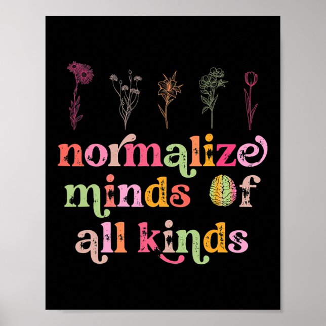 Normalize Minds Of All Kinds Autism Awareness Sped Poster (Front)