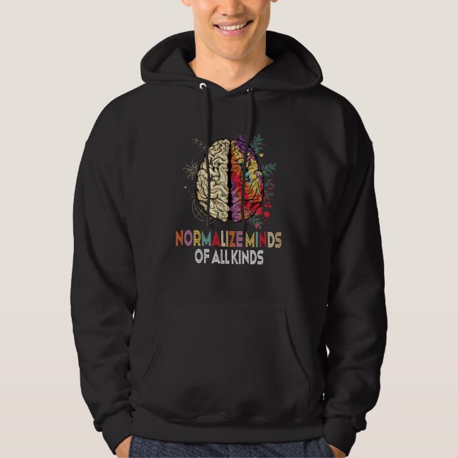 Normalize Minds Of All Kinds Autism Neurodiversity Hoodie (Front)