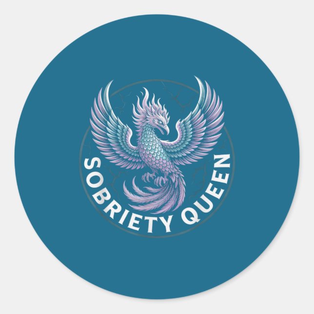 Normalize Sobriety Queen Sober Recovery Classic Round Sticker (Front)