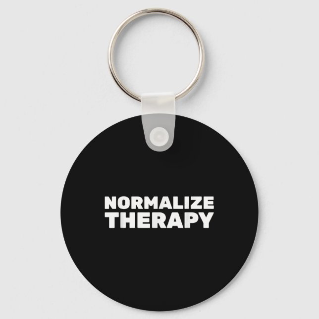 Normalize Therapy End Stigma Mental Health Awarene Keychain (Front)