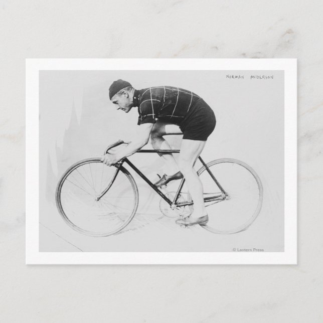 Norman Anderson Side View of Racing Bicycle Postcard (Front)
