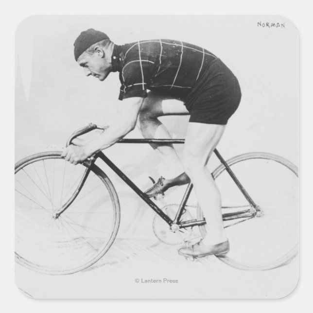 Norman Anderson Side View of Racing Bicycle Square Sticker (Front)
