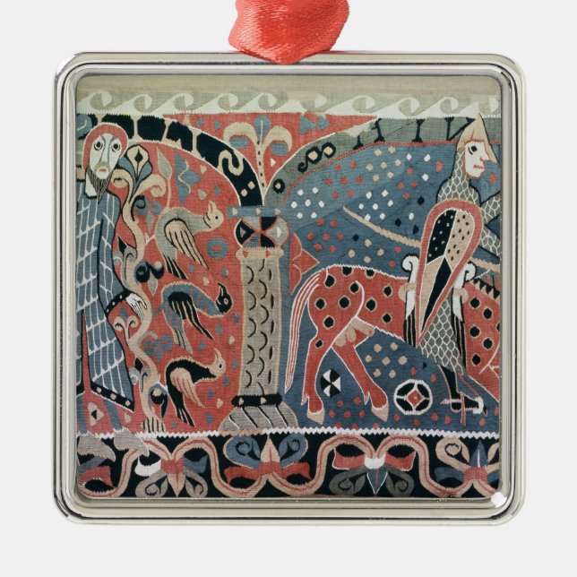 Norman cavalier on a piebald horse metal ornament (Front)