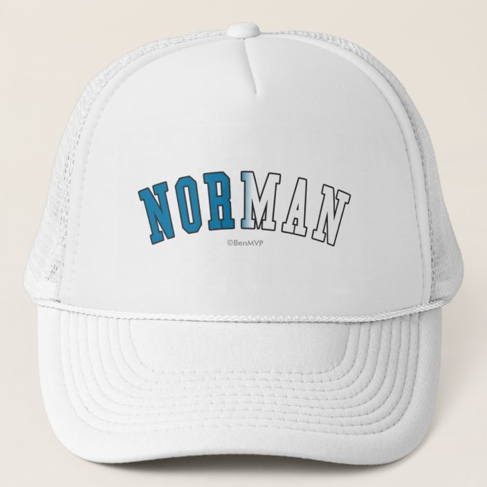 Norman in Oklahoma State Flag Colors Trucker Hat