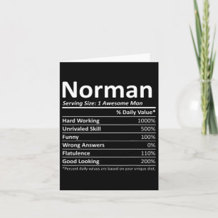 Norman Nutrition Funny Birthday Personalized Name  Card