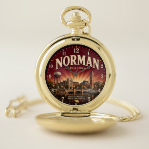 Norman Oklahoma Historic College Town Pocket Watch