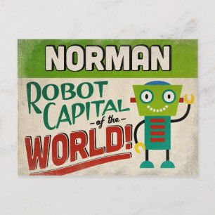 Norman Oklahoma Robot - Funny Vintage Postcard