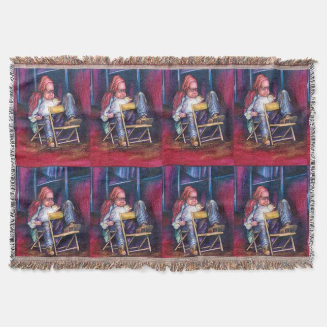 Norman Perfers to Draw in His Sleep Throw Blanket (Front)